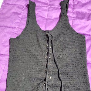 Plus Size Lace up Front Top